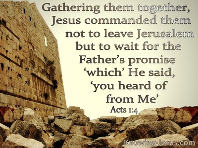 Acts 1:4 Do Not Leave Jerusalem But Wait (beige)